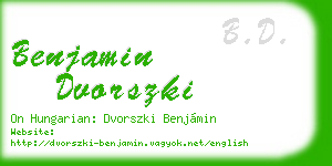 benjamin dvorszki business card